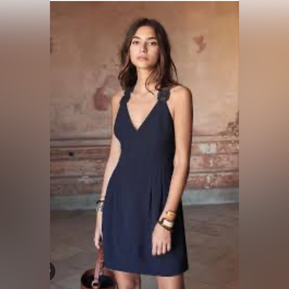 NWT SEZANE Ombeline dress, sz 38, french navy. Very elegant, very french!